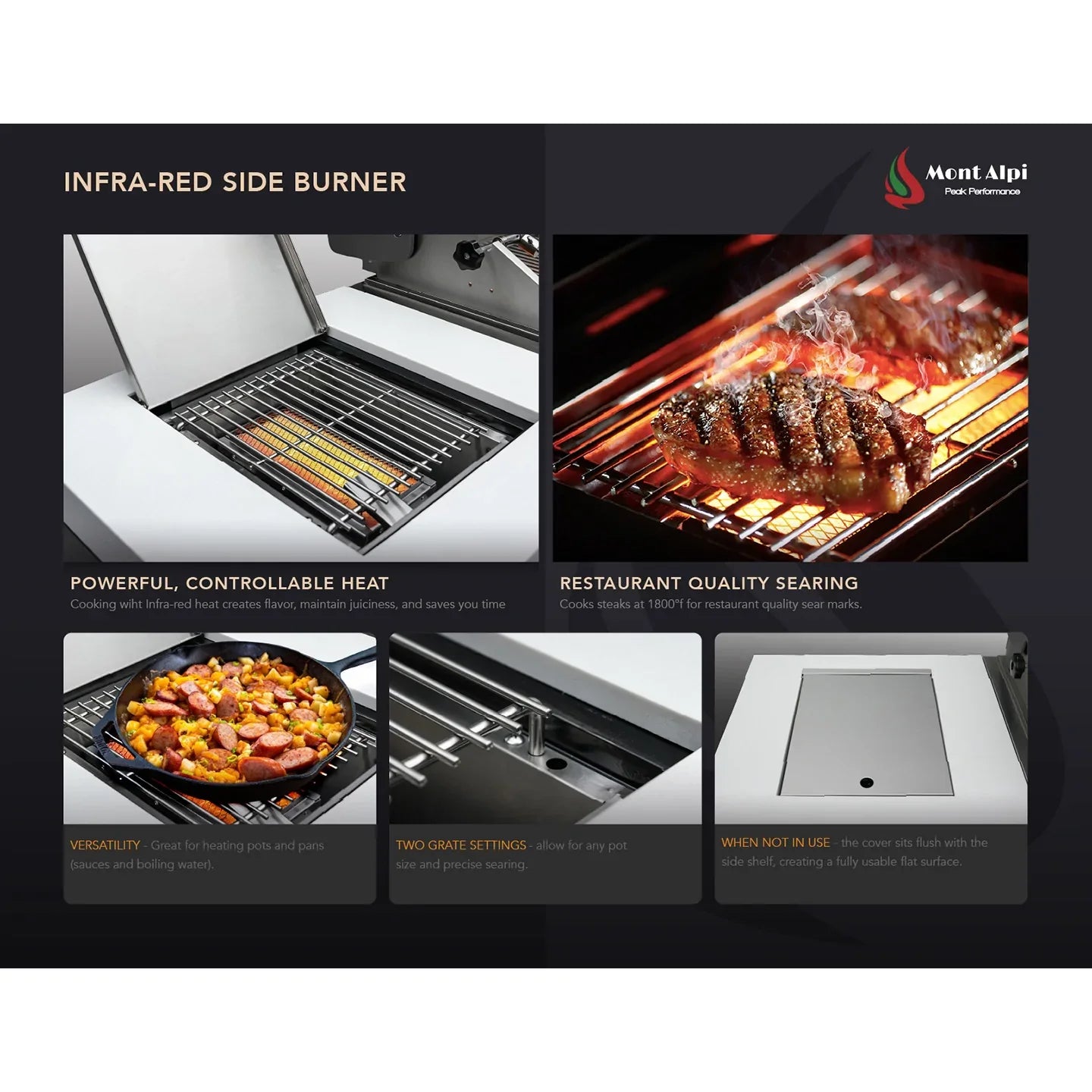 Mont Alpi 805 BBQ Grill Island with L-Shape, Kegerator & Beverage Center - MAi805-90KEGBEV