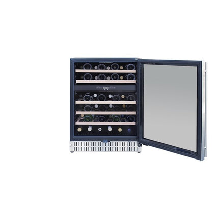 TrueFlame 24-Inch 5.3 Cu. Ft. Outdoor Rated Dual Zone Wine Cooler (AMD-RFR-24WD)