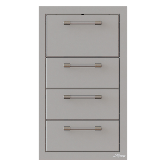 Alfresco 17-Inch Paper Towel Holder & Three Storage Drawer Combo - AXE-3DRTH-SC