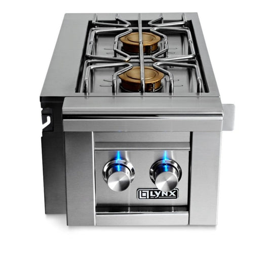 Lynx Professional Cart Mounted Double Side Burner - LCB2-3-LP/NG
