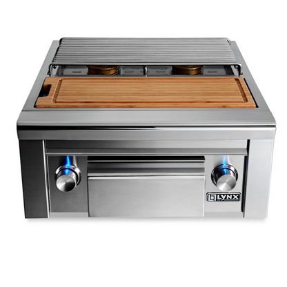Lynx Double Side Burners with Maple Cutting Board & Drawer - LSB2PC-1-LP/NG