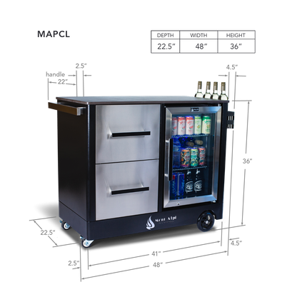 Mont Alpi Mobile Outdoor Prep Center & Bar Cart - MAPCL