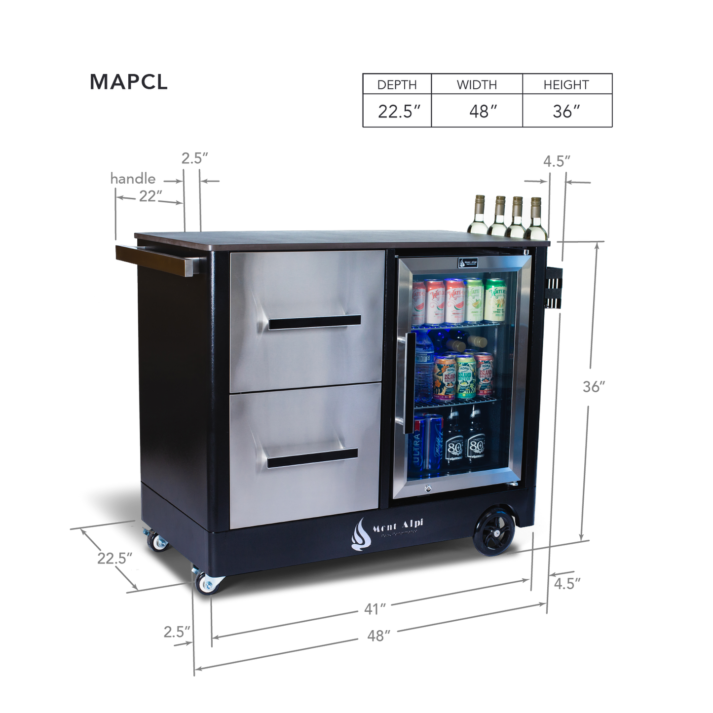 Mont Alpi Mobile Outdoor Prep Center & Pizza Oven Combo - MAPCL + MAPZ-SS