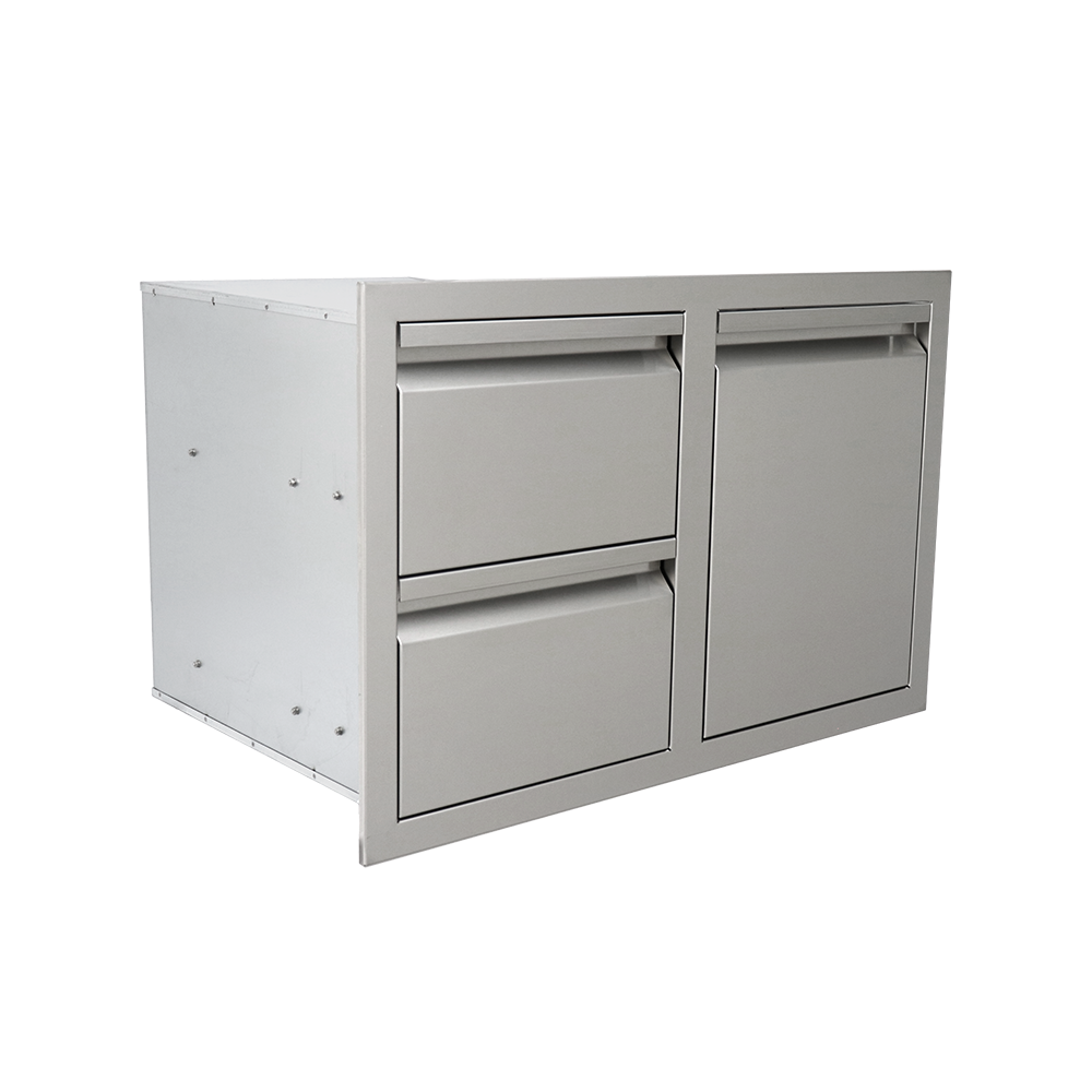 RCS Valiant Stainless Steel Double Drawer/Propane Tank Storage Combo