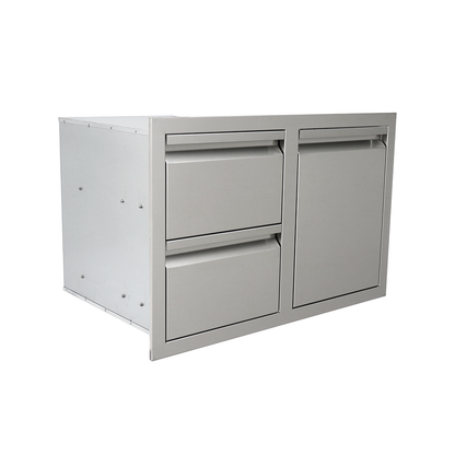 RCS Valiant Stainless Steel Double Drawer/Propane Tank Storage Combo
