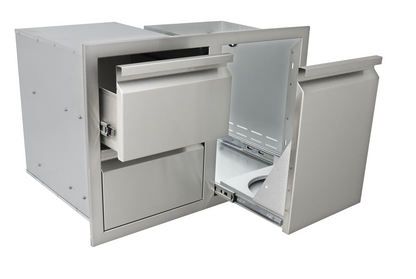 RCS Valiant Stainless Steel Double Drawer/Propane Tank Storage Combo