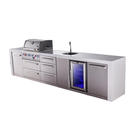 Mont Alpi 400 Deluxe BBQ Grill Island with Beverage Center & Extra Drawer Storage - MAi400-DBEVDR