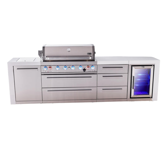 Mont Alpi 805 Deluxe BBQ Grill Island with Extra Drawer Storage & Fridge - MAi805-DFCDR