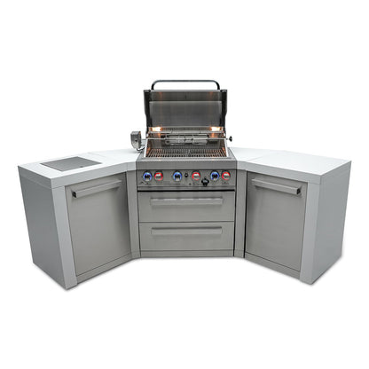 Mont Alpi 400 Deluxe BBQ Grill Island with V-Shape - MAi400-D45