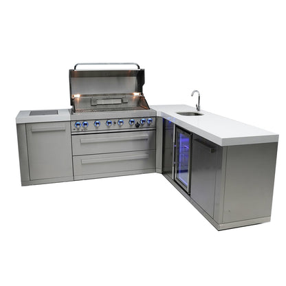 Mont Alpi 805 BBQ Grill Island with L-Shape & Beverage Center - MAi805-90BEV
