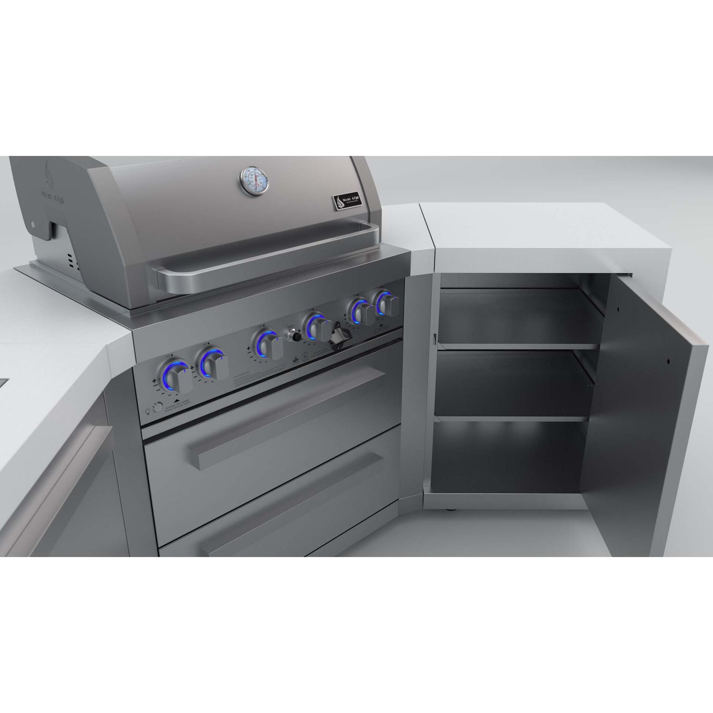 Mont Alpi 400 Deluxe BBQ Grill Island with V-Shape - MAi400-D45