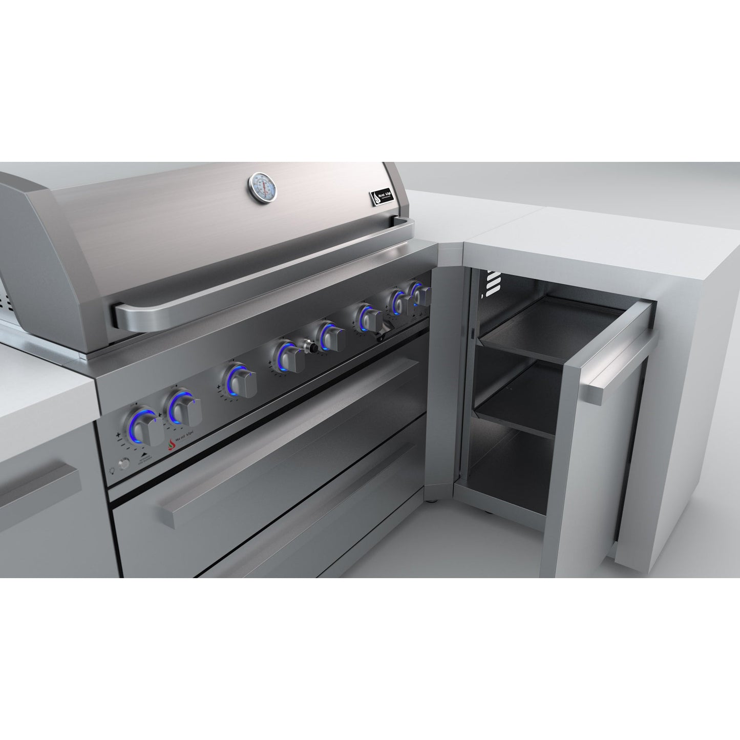 Mont Alpi 805 Deluxe BBQ Grill Island with L-Shape - MAi805-D90C