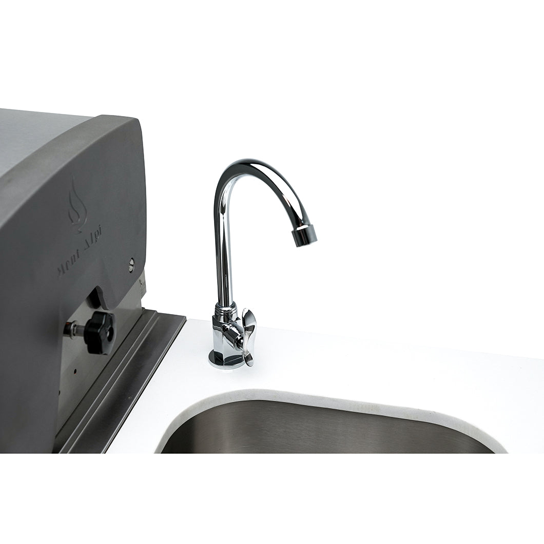 Mont Alpi 805 Deluxe BBQ Grill Island with L-Shape & Beverage Center - MAi805-D90BEV