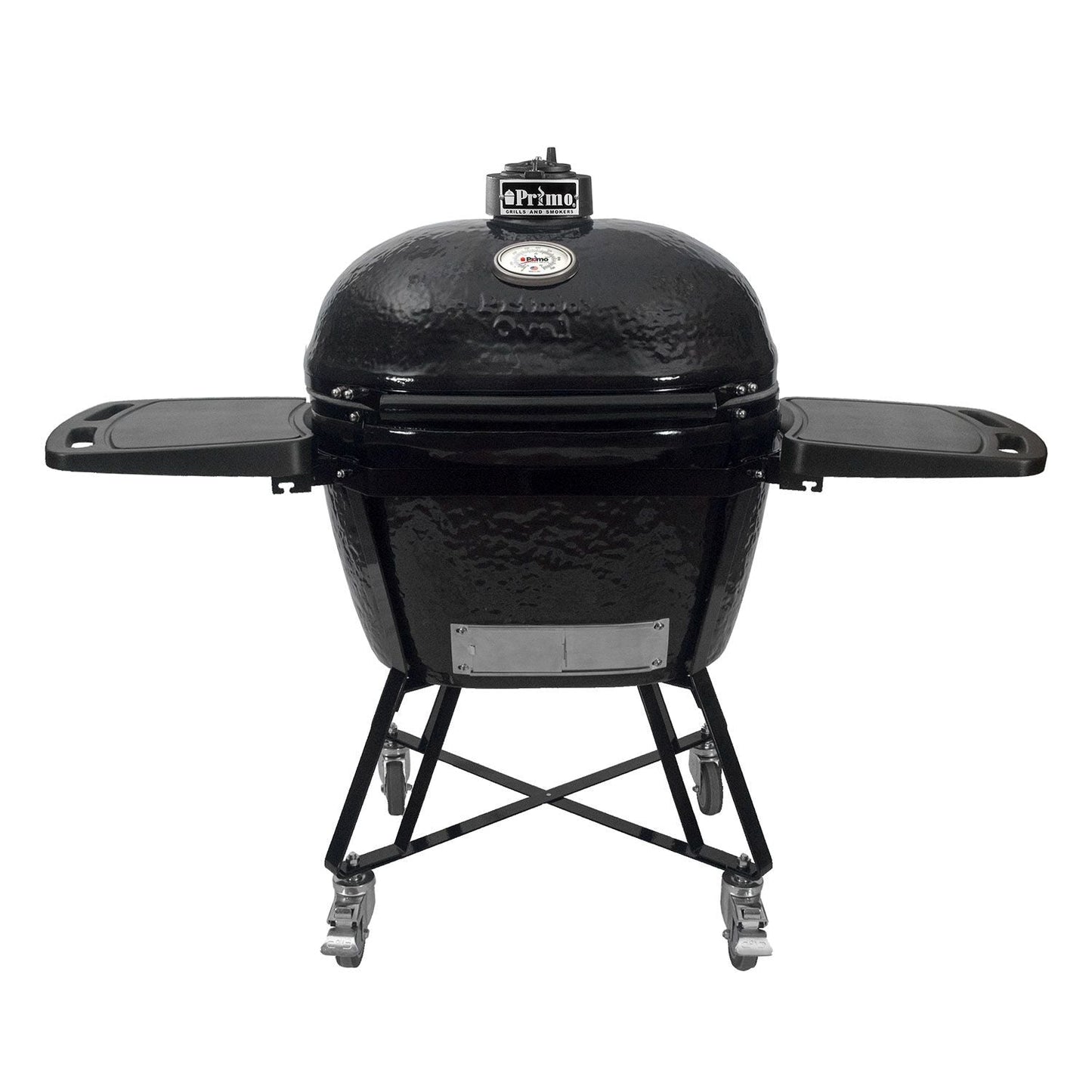 Primo Oval XL 400 Ceramic Kamado Grill with Cradle & Side Shelves
